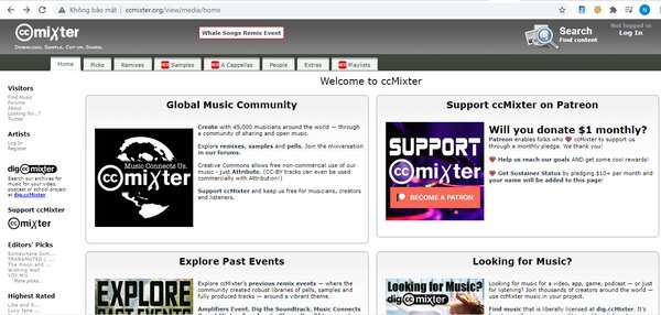 Giao diện của ccMixter
